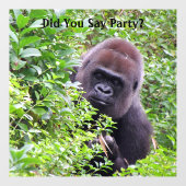 flüchtige Blick-A-Boo Gorilla Fensterheber Fensteraufkleber (Blatt)