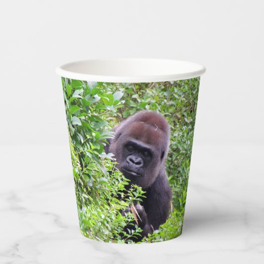 flüchtige Blick-A-Boo Gorilla Paper Cup Pappbecher (Vorderseite)