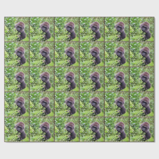Flüchtige Blick-A-Boo Gorilla Wrapping Paper Roll Geschenkpapier (Flach)