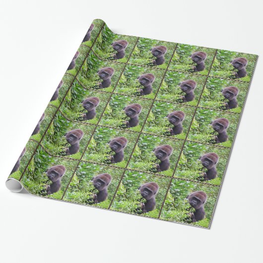 Flüchtige Blick-A-Boo Gorilla Wrapping Paper Roll Geschenkpapier (Ungerollt)