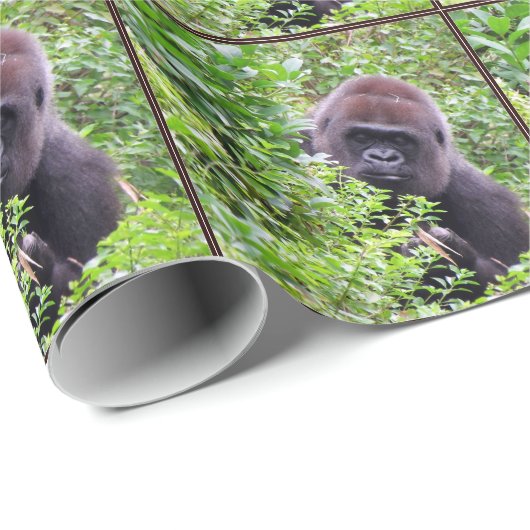 Flüchtige Blick-A-Boo Gorilla Wrapping Paper Roll Geschenkpapier (Rolleneckpunkt)