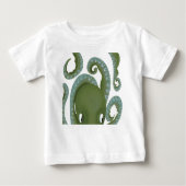 Flüchtige Blick-A-Boo-Grüner Kraken Baby T-shirt (Vorderseite)
