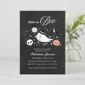 Flüchtige Blick-A-Boo Halloween-Kinderdusche Einla Einladung (Stehend Vorderseite)