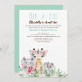 Flüchtige Blick-a-Boo Jungle Safari Wildtiere Kind Einladung (Vorne/Hinten)