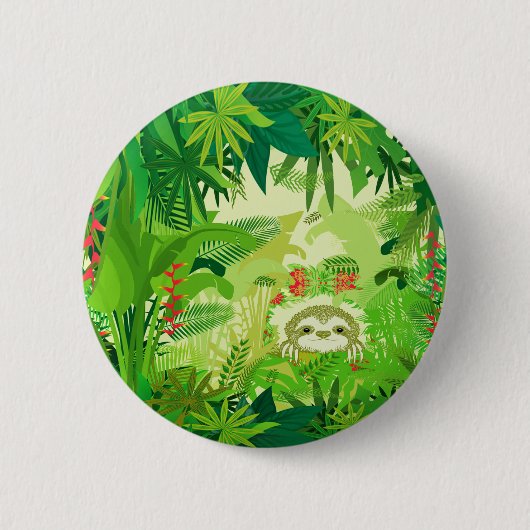 Flüchtige Blick a Boo Jungle Sloth Button (Vorderseite)