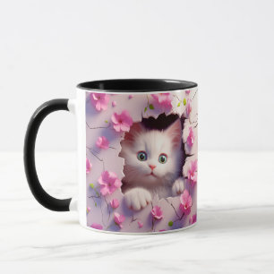 Flüchtige Blick-a-Boo Kitten Blossom Tasse