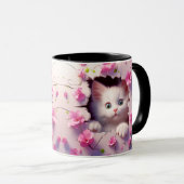 Flüchtige Blick-a-Boo Kitten Blossom Tasse (VorderseiteRechts)