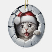 Flüchtige Blick-a-boo Kitten Weihnachten Keramik Ornament (Links)