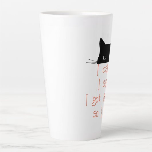 Flüchtige Blick-a-Boo Kitty Angst Latte Tasse (Vorderseite)