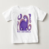 Flüchtige Blick A Boo Lila Octopus Personalisierte Baby T-shirt (Vorderseite)