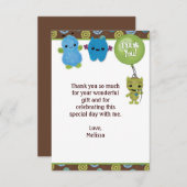 Flüchtige Blick a Boo MONSTERS Vielen Dank 3.5"x5" Dankeskarte (Vorne/Hinten)