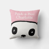 Flüchtige Blick-a-Boo Panda Personalisierter Name Kissen (Rückseite)