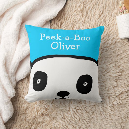 Flüchtige Blick-a-Boo Panda Personalisierter Name  Kissen (Decke)
