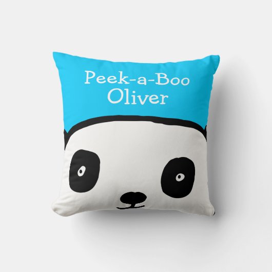 Flüchtige Blick-a-Boo Panda Personalisierter Name  Kissen (Vorderseite)