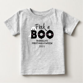 Flüchtige Blick A Boo Personalisiert Baby's 1. Hal Baby T-shirt