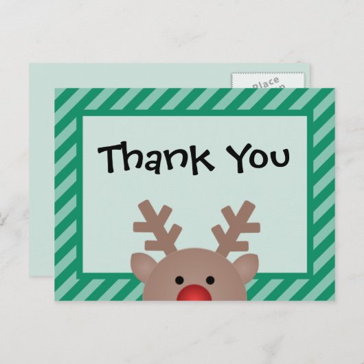 Flüchtige Blick A Boo Reindeer Holiday Vielen Dank Postkarte (Vorne/Hinten)