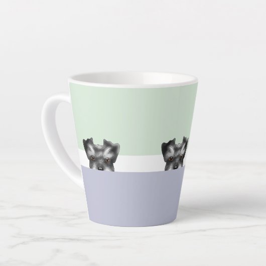"Flüchtige Blick a Boo" Schnauzer Dog | Milchtasse (Linke Ecke)