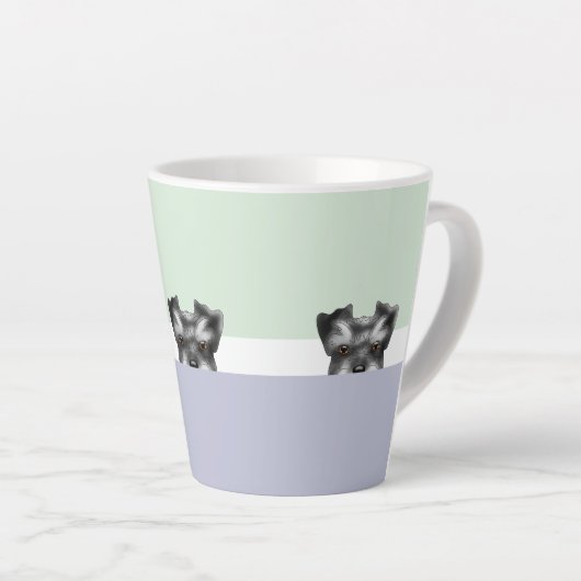"Flüchtige Blick a Boo" Schnauzer Dog | Milchtasse (Rechte Ecke)