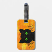 Flüchtige Blick-A-Boo-Schwarze Katze zu Halloween Gepäckanhänger (Rückseite vertikal)