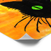 Flüchtige Blick-A-Boo-Schwarze Katze zu Halloween- Poster (Ecke)