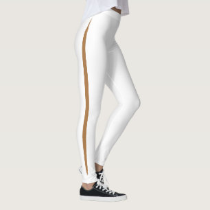 Flüchtige Blick-a-Boo-Seite Streifen Kaffee OM Bro Leggings