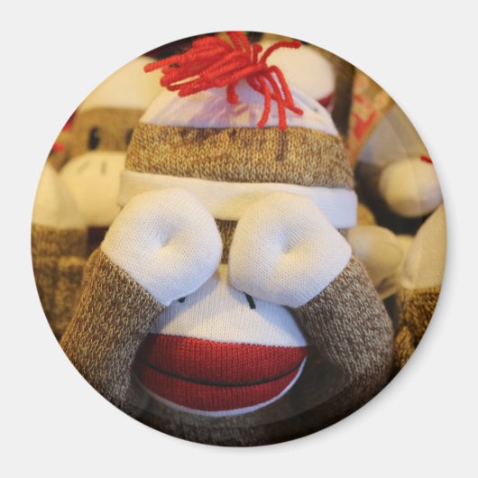 flüchtige Blick-a-boo-Sock-Affe Magnet (Vorne)