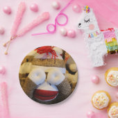 Flüchtige Blick-a-boo-Sock-Affe Pappteller (Party)