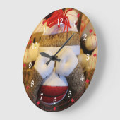 Flüchtige Blick-a-Boo-Sockaffe Große Wanduhr (Winkel)
