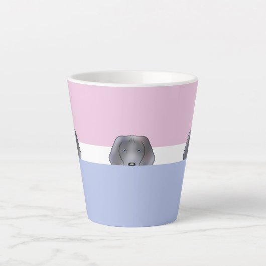 "Flüchtige Blick a Boo" Weimaraner Hund | Milchtasse (Vorderseite)