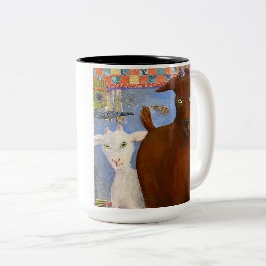 Flüchtige Blick-a-boo! Ziege Tasse - lustige Ziege (VorderseiteRechts)