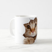 Flüchtige Blick-a-Mew - Adorable Cat Face Kaffeetasse (Vorderseite Links)