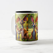 Flüchtige Blick-a-Roo: Baby Kangaroo Delight Zweifarbige Tasse (Vorderseite Links)