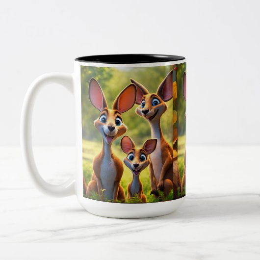 Flüchtige Blick-a-Roo: Baby Kangaroo Delight Zweifarbige Tasse (Links)