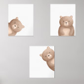 Flüchtige Blick Bear Kinderzimmer Prints - 002 Bilderwand Sets (Vorderseite)