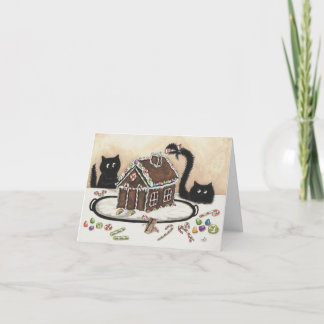 Flüchtige Blick & Boo Black Cat Weihnachtskarte vo Feiertagskarte