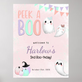 Flüchtige Blick ein Boo Pastell Halloween Geburtst Poster
