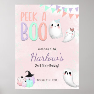 Flüchtige Blick ein Boo Pastell Halloween Geburtst Poster
