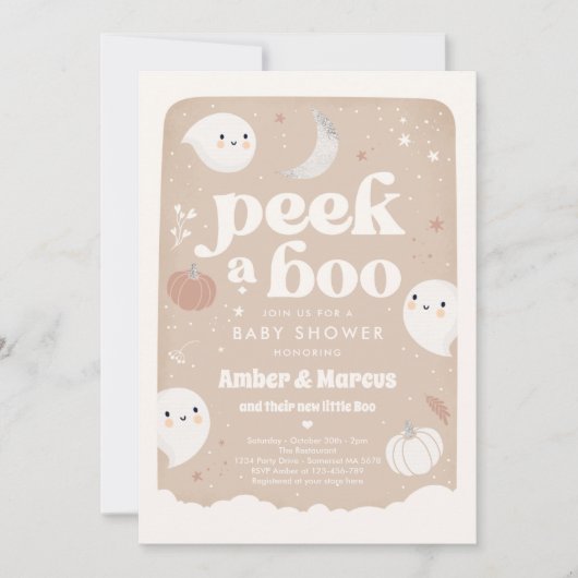 Flüchtige Blick Eine neutrale Babydusche für das B Einladung (Vorderseite)