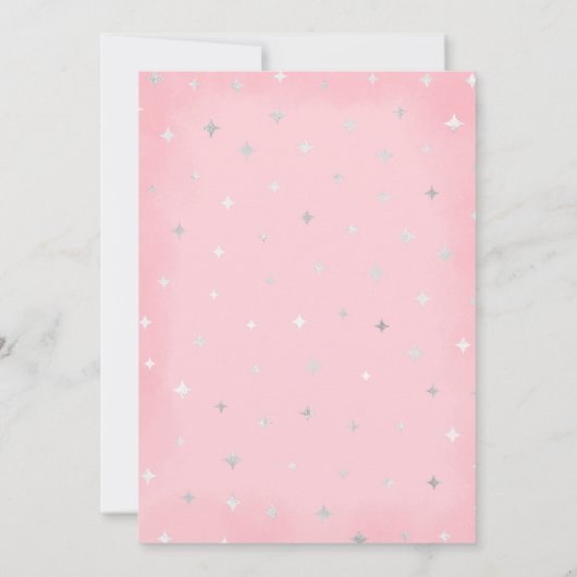 Flüchtige Blick Eine Niedliche Rosa Geist Dusche E Einladung (Rückseite)