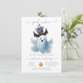 Flüchtige Blick einer Boo Halloween Ghost & Bat Ba Einladung (Stehend Vorderseite)