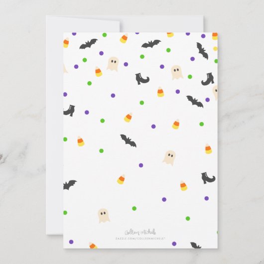 Flüchtige Blick einer Boo Halloween Kinderdusche E Einladung (Rückseite)