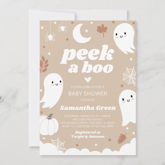 Flüchtige Blick einer Boo Halloween Kinderdusche Einladung (Vorderseite)