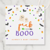 Flüchtige Blick einer Boo Halloween Kinderdusche Geschenkanhänger (Rückseite)