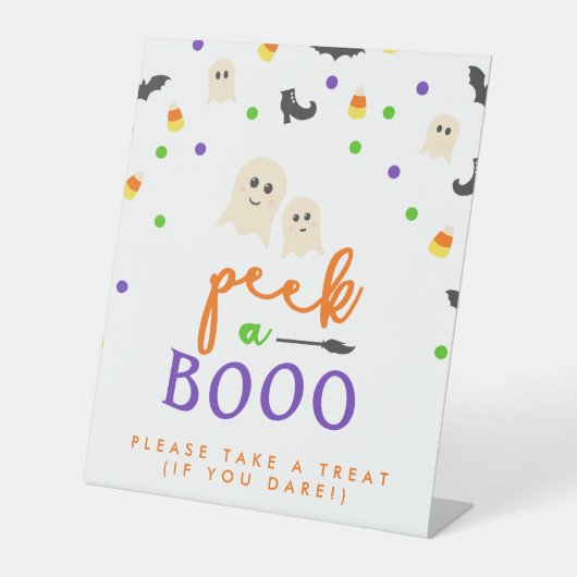 Flüchtige Blick einer Boo Halloween Kinderdusche Sockelschild (Vorderseite)