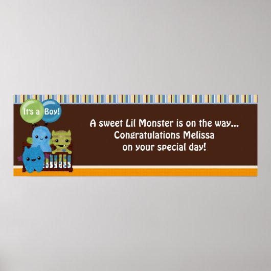 Flüchtige Blick eines Boo MONSTERS Baby Showbanner Poster (Vorne)