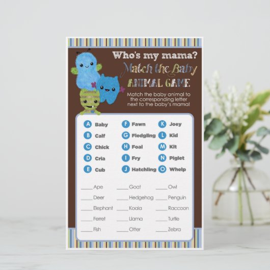 Flüchtige Blick eines Boo Monsters Baby Shower Gam (Stehend Vorderseite)