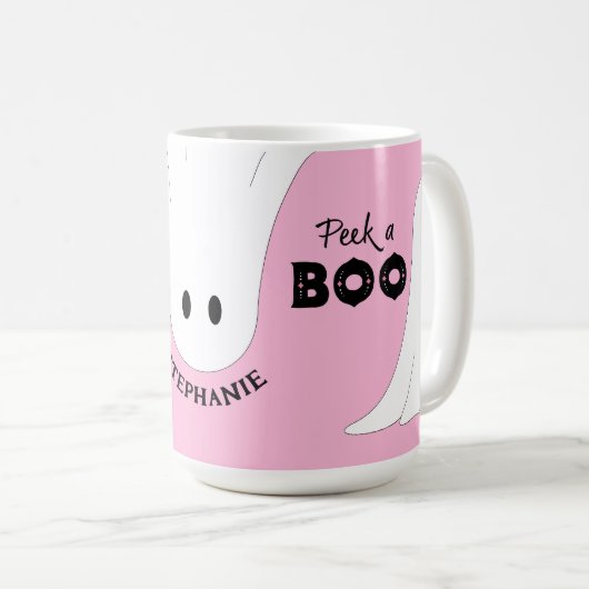 Flüchtige Blick eines Personalisierten Ghost Pink  Kaffeetasse (VorderseiteRechts)