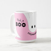 Flüchtige Blick eines Personalisierten Ghost Pink  Kaffeetasse (Vorderseite Links)