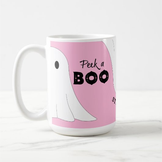 Flüchtige Blick eines Personalisierten Ghost Pink  Kaffeetasse (Links)