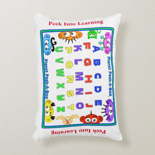 Flüchtige Blick im Vorschulalter - ABC & 1-2-3 Zierkissen (Vorderseite(Vertikal))